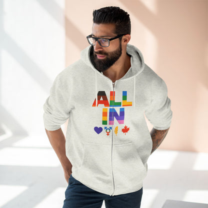 Tout en cœur. Voix. Fierté. - Sweat à capuche zippé doux pour les journées fraîches