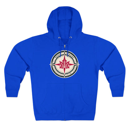 Sweat à capuche unisexe à fermeture éclair « North Strong » avec motif boussole – Vivez l'aventure avec fierté canadienne