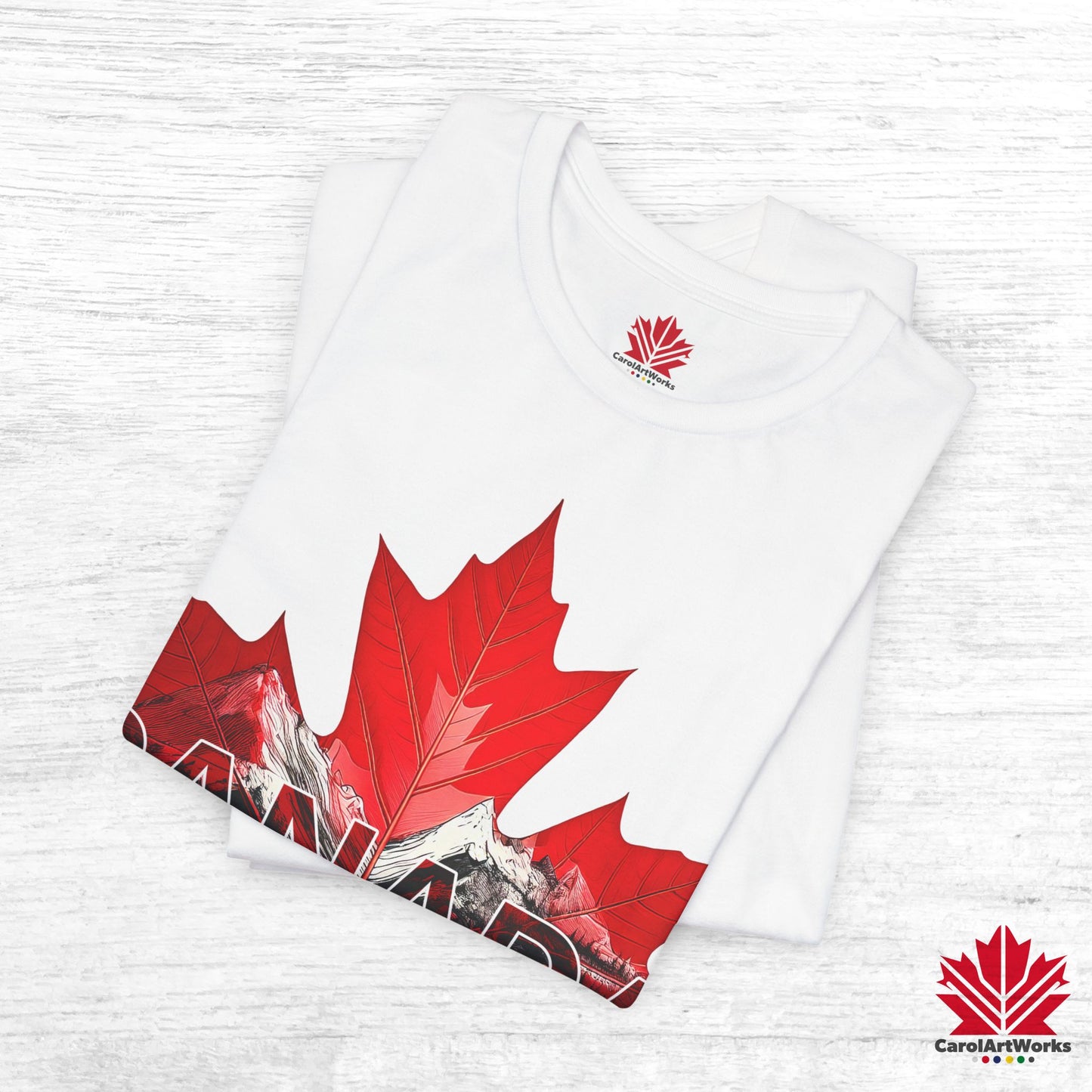 “Canada is not for Sale” Unisex Short Sleeve Tee – Red Maple Leaf and Mountains, Stylish Canada Shirt