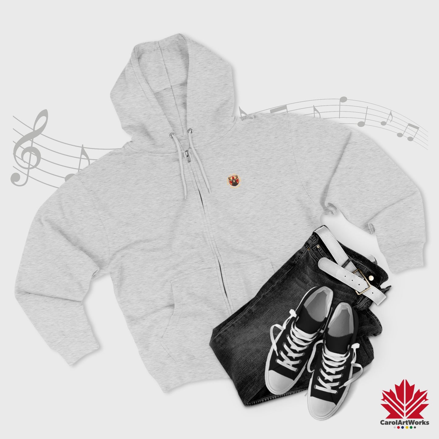 "Moose on the Loose Records" Unisex Zip Hoodie - Cozy and Stylish for Music Lovers