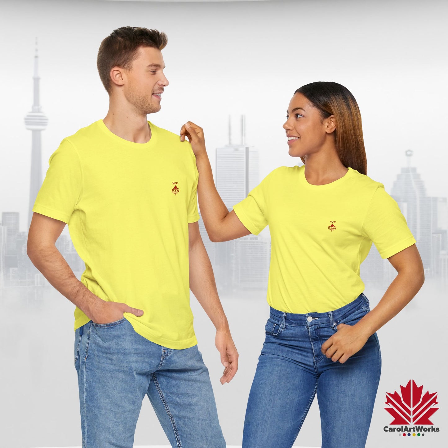 “WE CAN” with Maple Leaf Unisex Short Sleeve Tee – Casual Comfort for Every Occasion