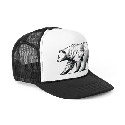 scandinavian minimalistic BEAR Design Trucker Cap – Outdoor Adventure Hat for Nature Lovers