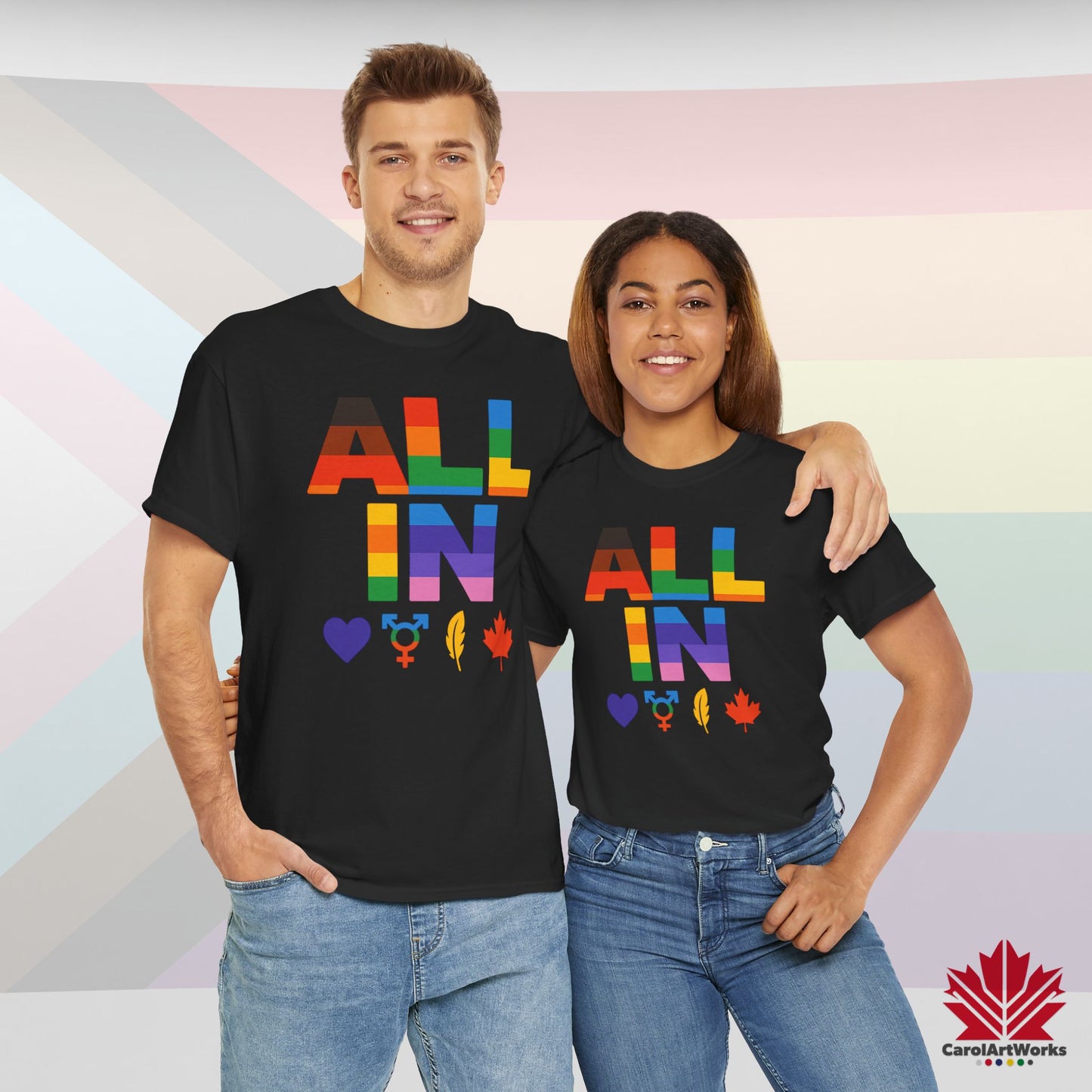ALL IN Heart. Voice. Pride. - Unisex Pride Shirt - Colors of Us