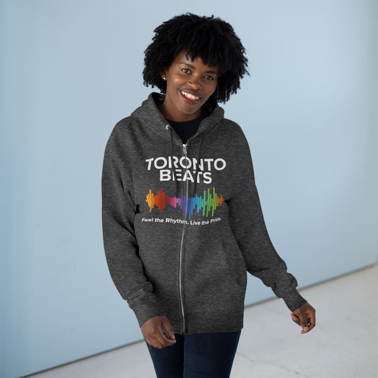 Sweat à capuche zippé Toronto Beats – Cool en ville avec un rythme chaleureux.