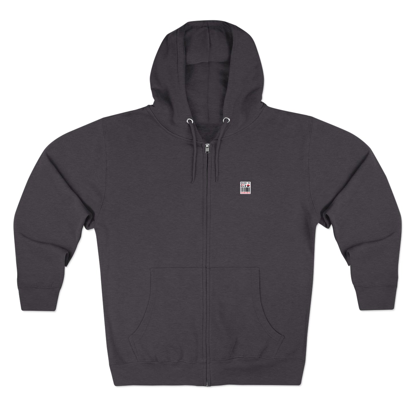Sweat à capuche unisexe zippé « Fabriqué au Canada » – Minimaliste, ludique et fier