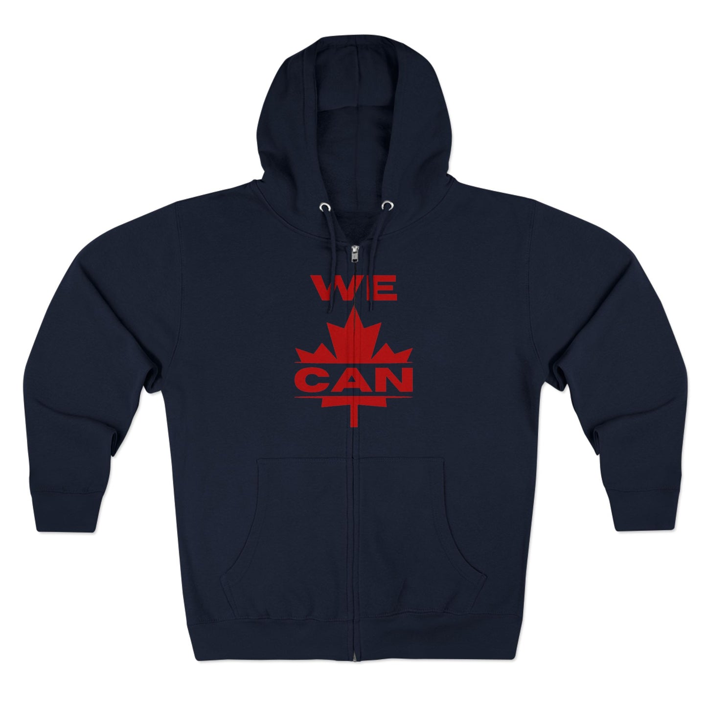 Sweat à capuche unisexe à fermeture éclair « WE CAN » avec motif feuille d'érable – Sweat à capuche motivant pour un confort quotidien, fierté canadienne