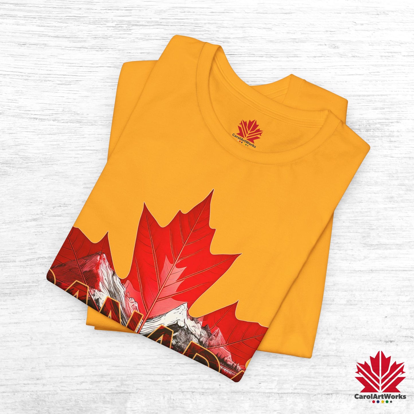 “Canada is not for Sale” Unisex Short Sleeve Tee – Red Maple Leaf and Mountains, Stylish Canada Shirt