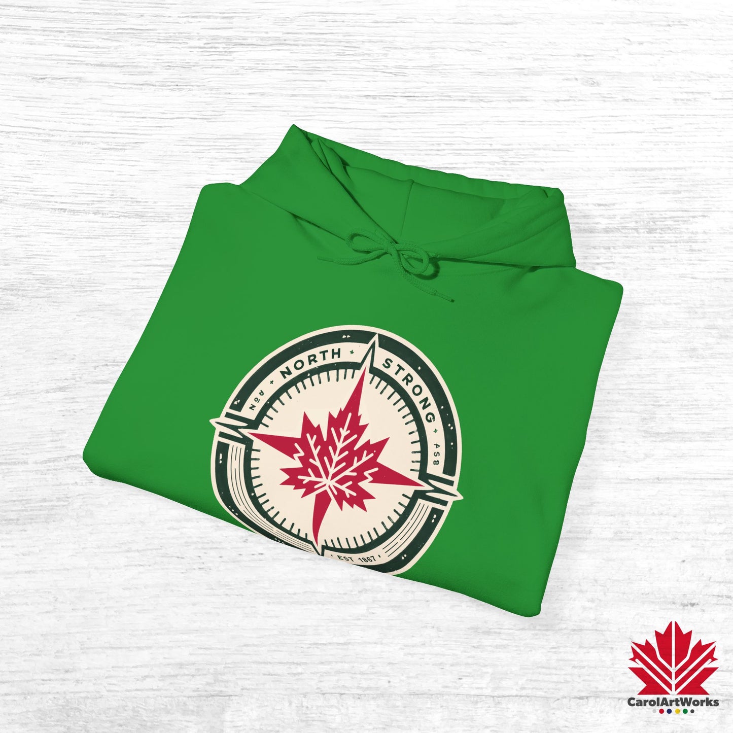 Sweat à capuche unisexe « North Strong » avec motif boussole – Vivez l'aventure avec fierté canadienne