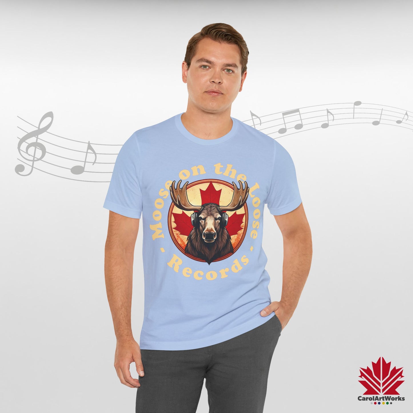 “Moose on the Loose Records” Unisex Short Sleeve Tee – A Hit for Every Playlist