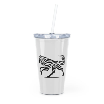 scandinavian minimalistic Design WOLF Tumbler with Straw – Nature Inspired Graphic