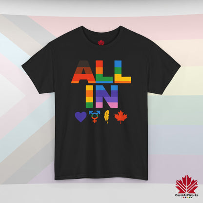 ALL IN Heart. Voice. Pride. - Unisex Pride Shirt - Colors of Us