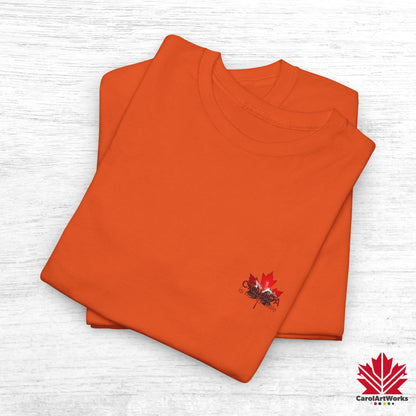 “Canada is not for Sale” Unisex Heavy Cotton Tee – Red Maple Leaf and Mountains, Stylish Canada Shirt