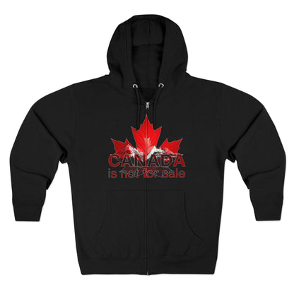 Sweat à capuche unisexe zippé « Le Canada n'est pas à vendre » – Feuille d'érable rouge et montagnes, sweat-shirt confortable et élégant pour les fiers Canadiens