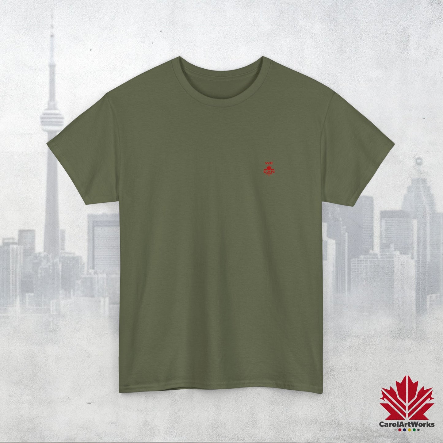 “WE CAN” with Maple Leaf Unisex Cotton Tee – Casual Comfort for Every Occasion