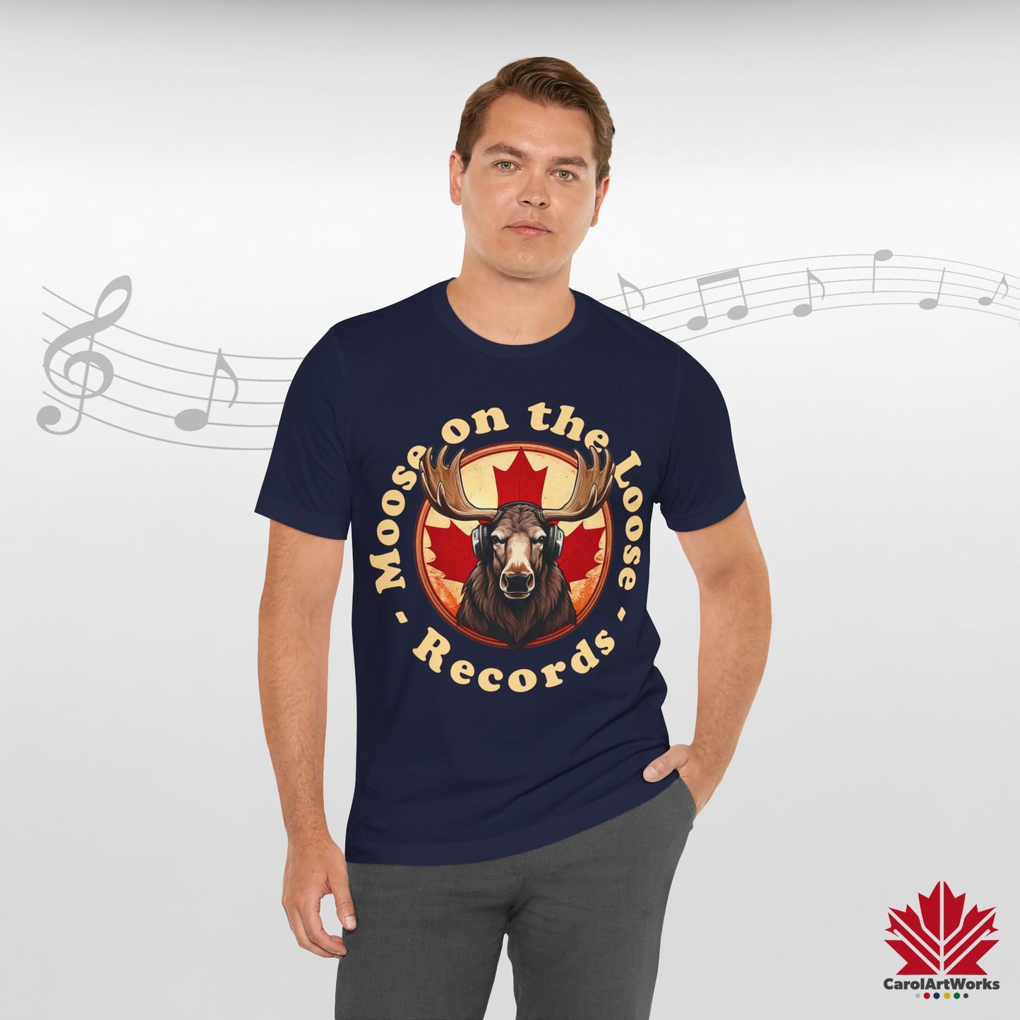 “Moose on the Loose Records” Unisex Short Sleeve Tee – A Hit for Every Playlist