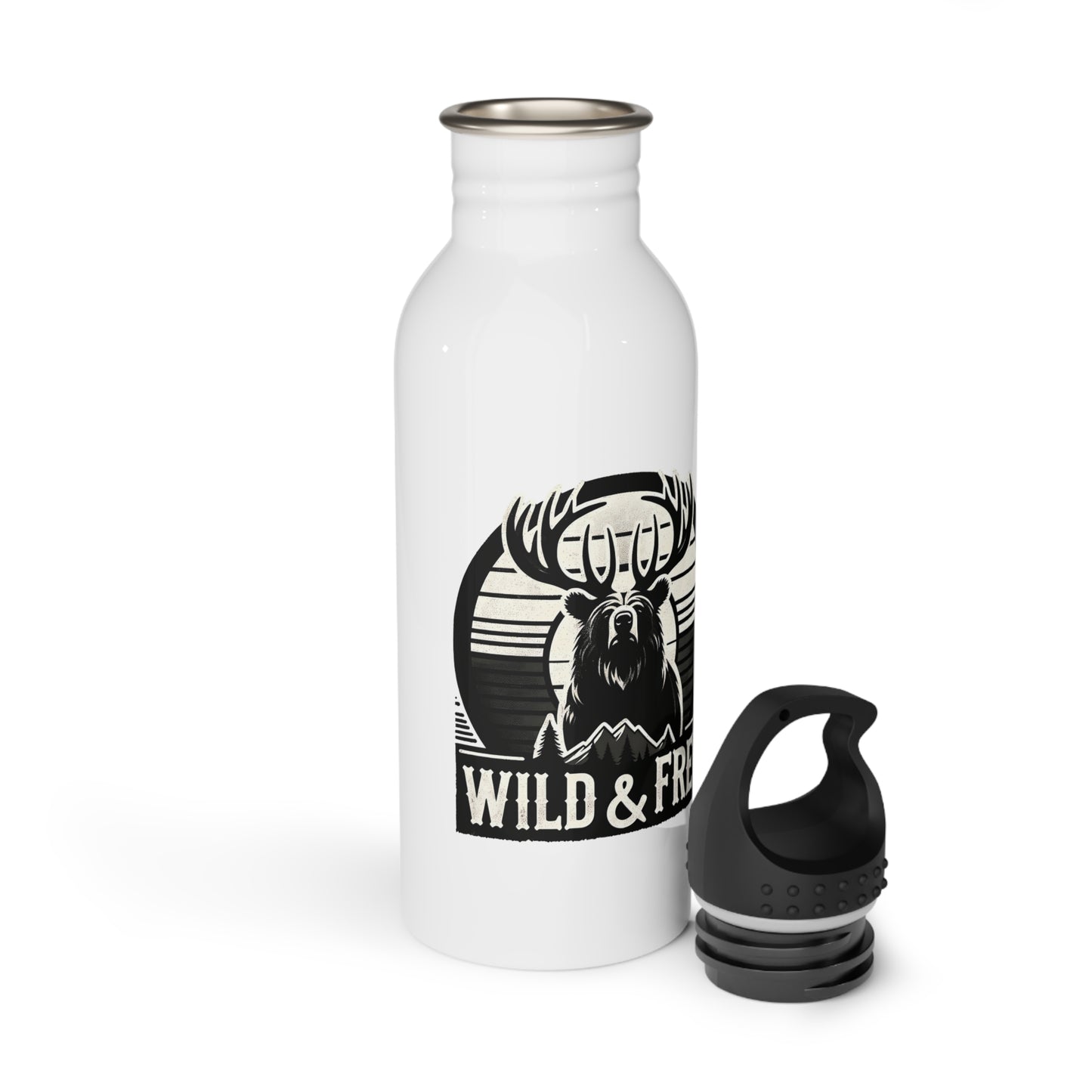 "Wild & Free" Stainless Steel Water Bottle - Adventure & Nature Inspired Drinkware