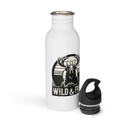 "Wild & Free" Stainless Steel Water Bottle - Adventure & Nature Inspired Drinkware