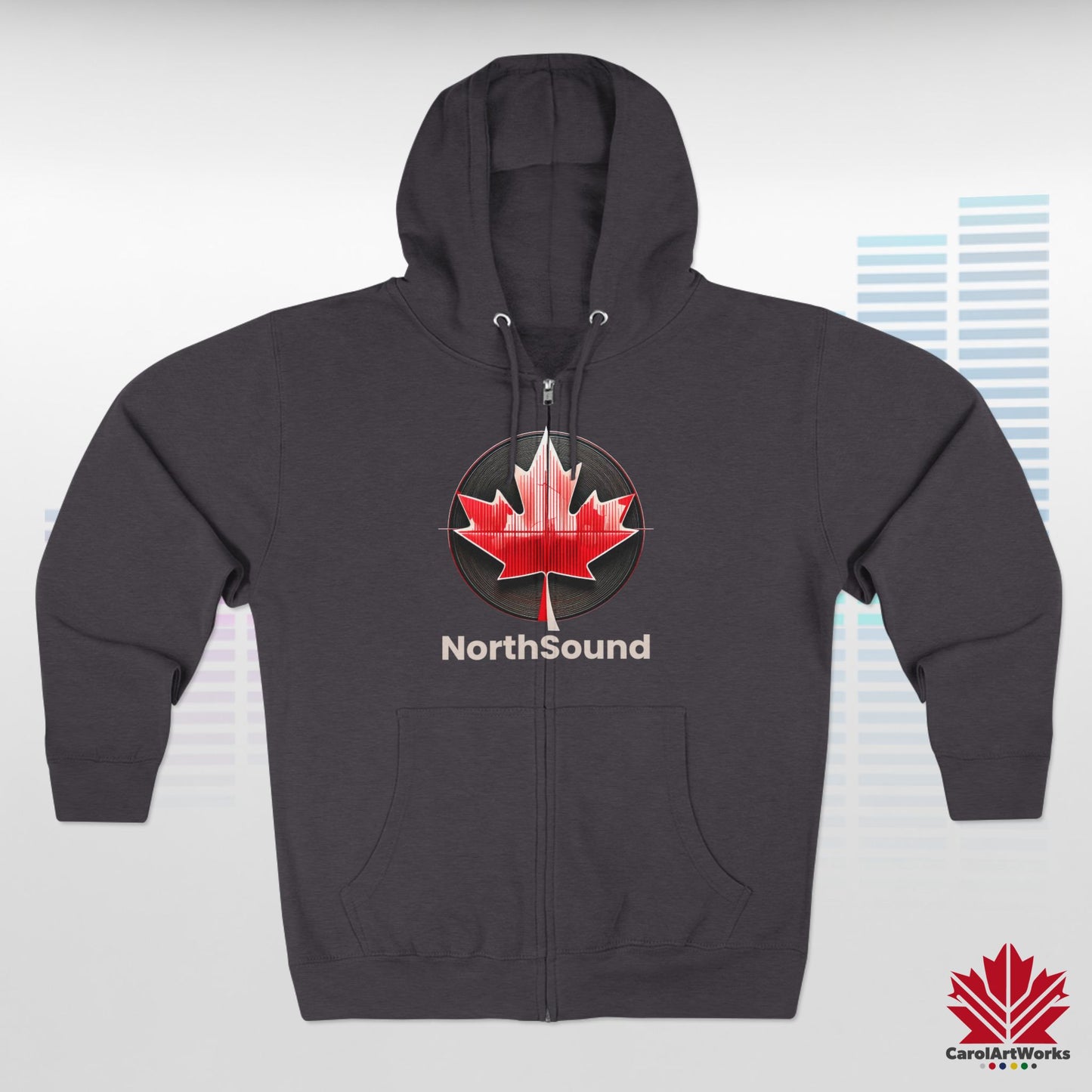 "NorthSound" Unisex Zip Hoodie - Zip Up and Tune In to Canadian Vibes