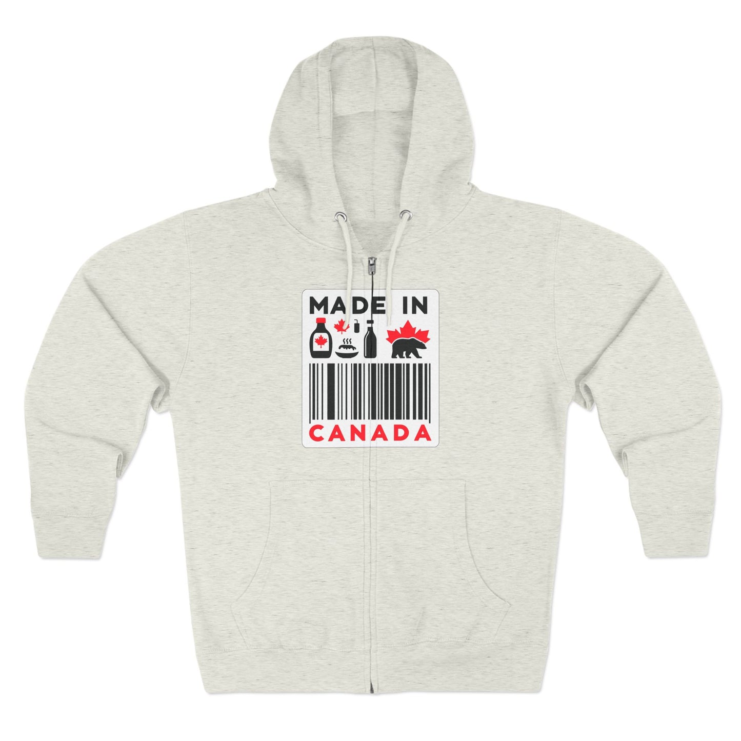 Sweat à capuche unisexe zippé « Fabriqué au Canada » – Minimaliste, ludique et fier