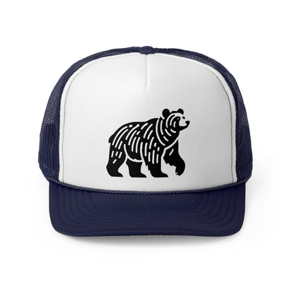 scandinavian minimalistic BEAR Design Trucker Cap – Outdoor Adventure Hat for Nature Lovers