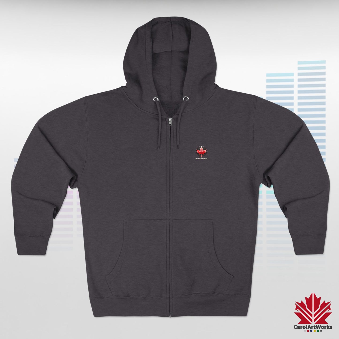 "NorthSound" Unisex Zip Hoodie - Zip Up and Tune In to Canadian Vibes