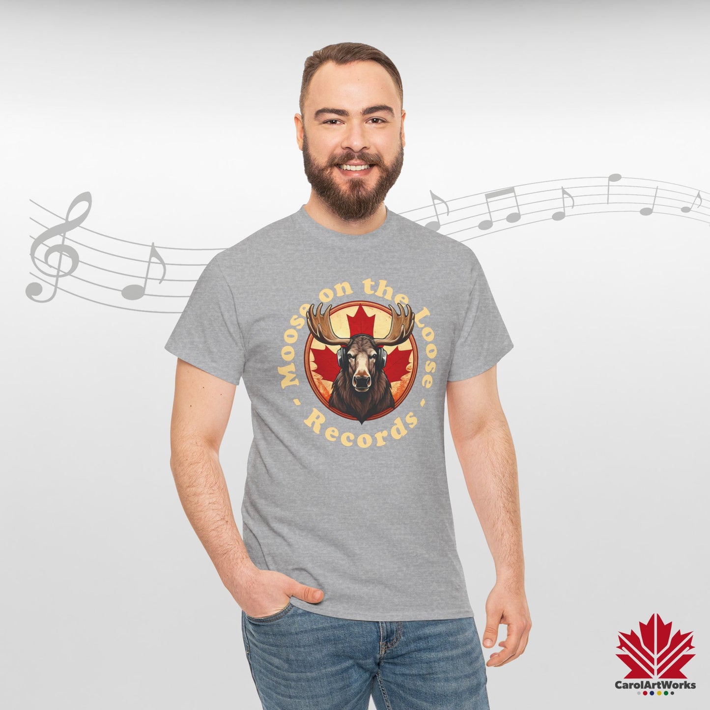"Moose on the Loose Records" Classic Cotton Tee - Wear the Sound of Canada