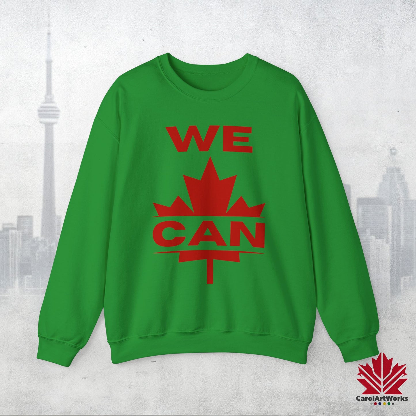Sweat-shirt unisexe « We Can » avec motif feuille d'érable – Sweat-shirt motivant pour un confort quotidien, fierté canadienne