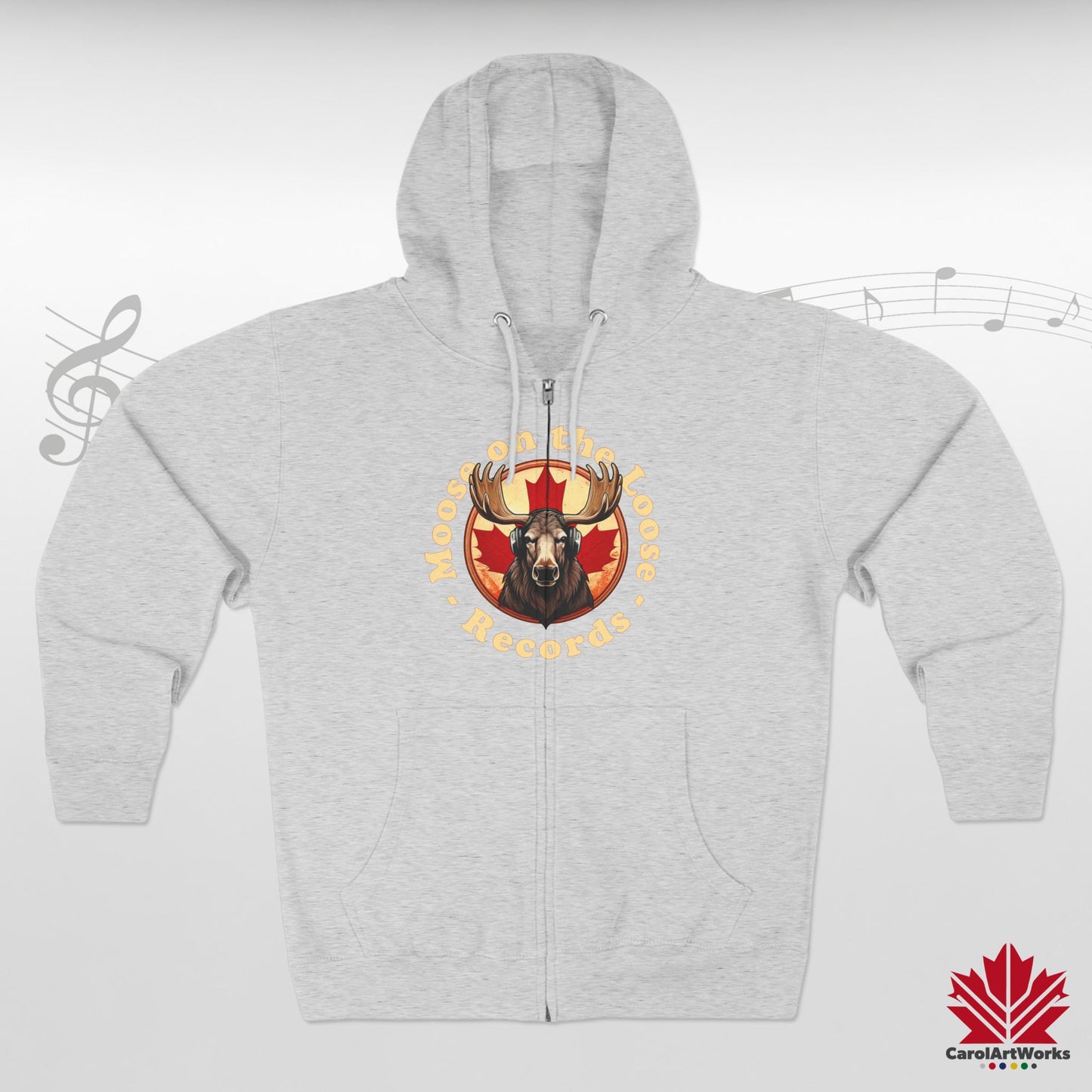 "Moose on the Loose Records" Unisex Zip Hoodie - Cozy and Stylish for Music Lovers
