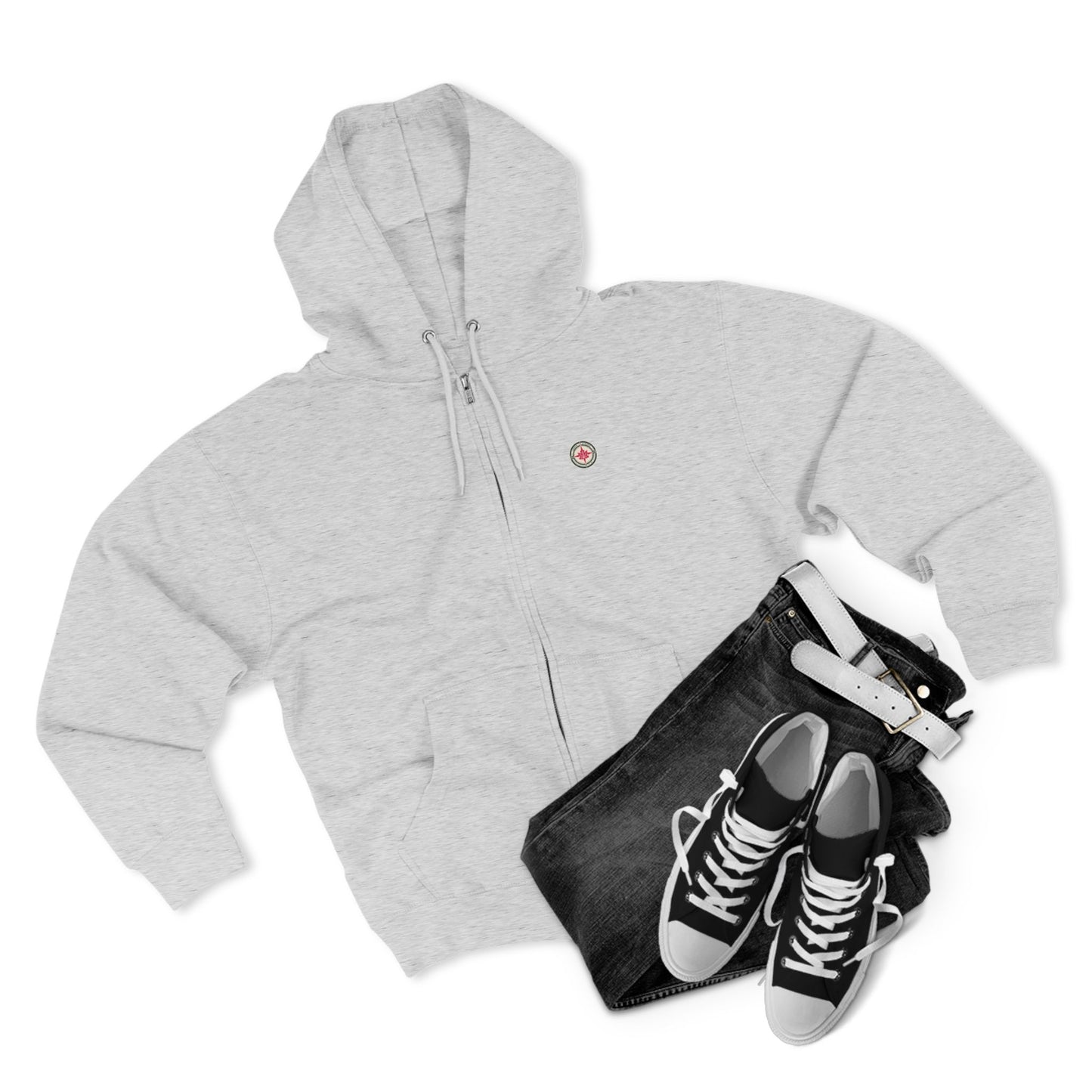“North Strong” Compass Design Unisex Zip Hoodie – Navigate Adventure with Canadian Pride