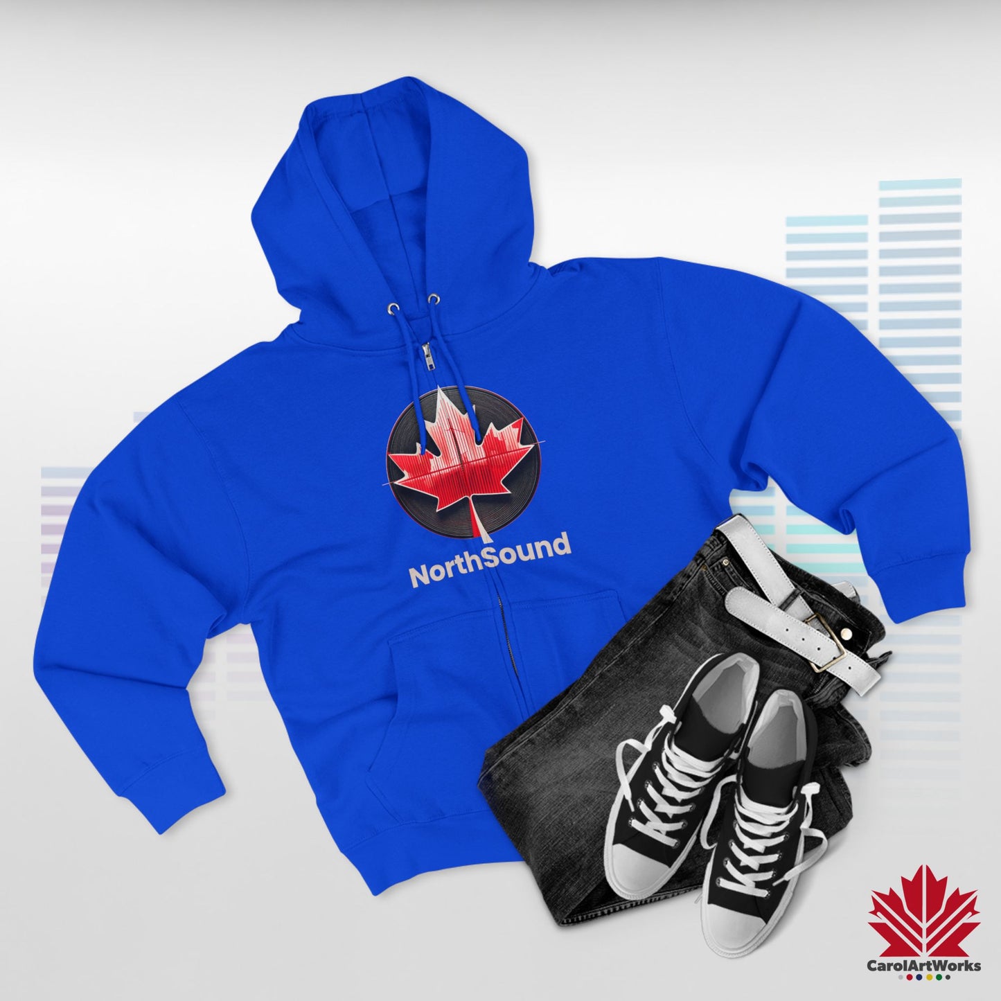 "NorthSound" Unisex Zip Hoodie - Zip Up and Tune In to Canadian Vibes