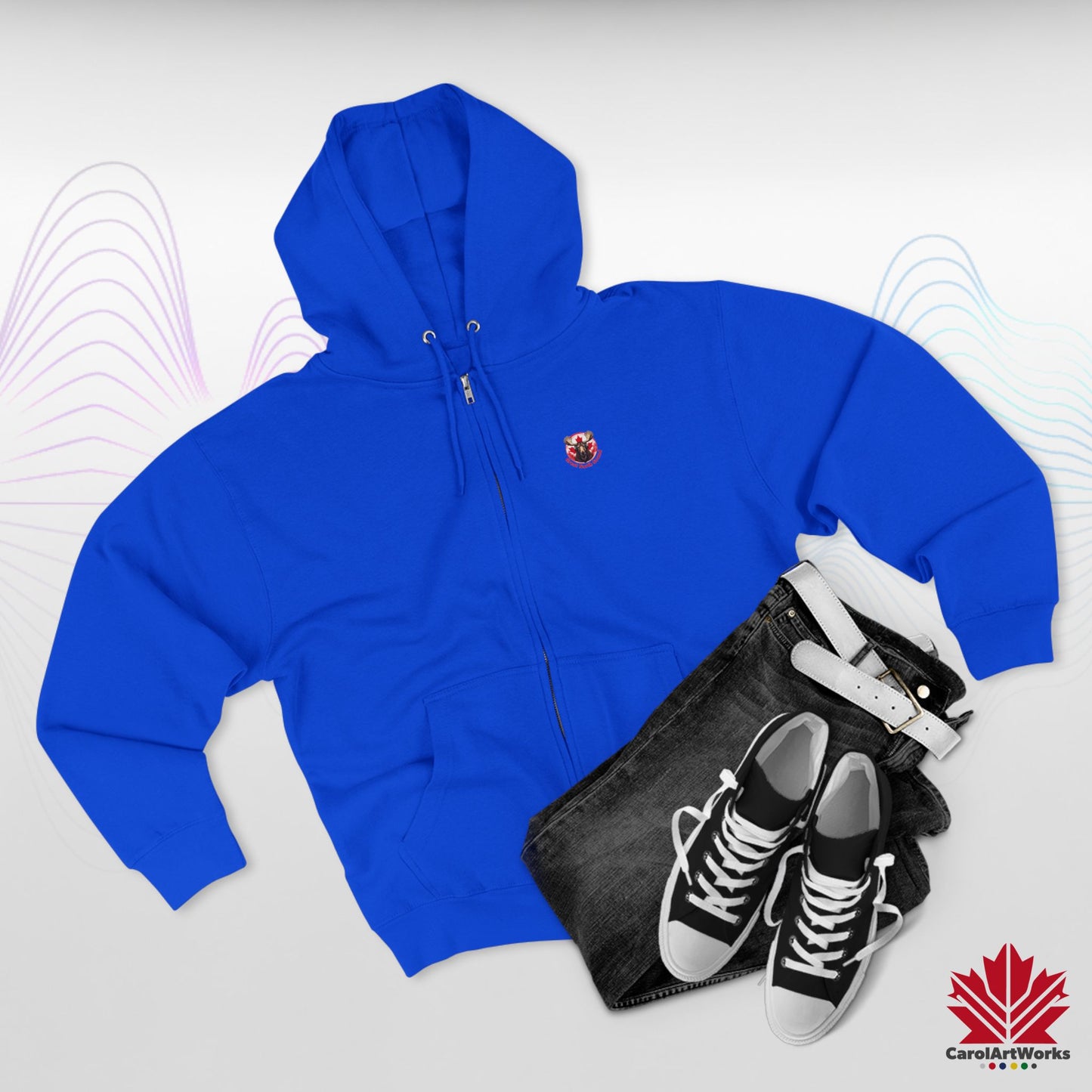 "Great North Sound" Moose and Music Unisex Zip Hoodie