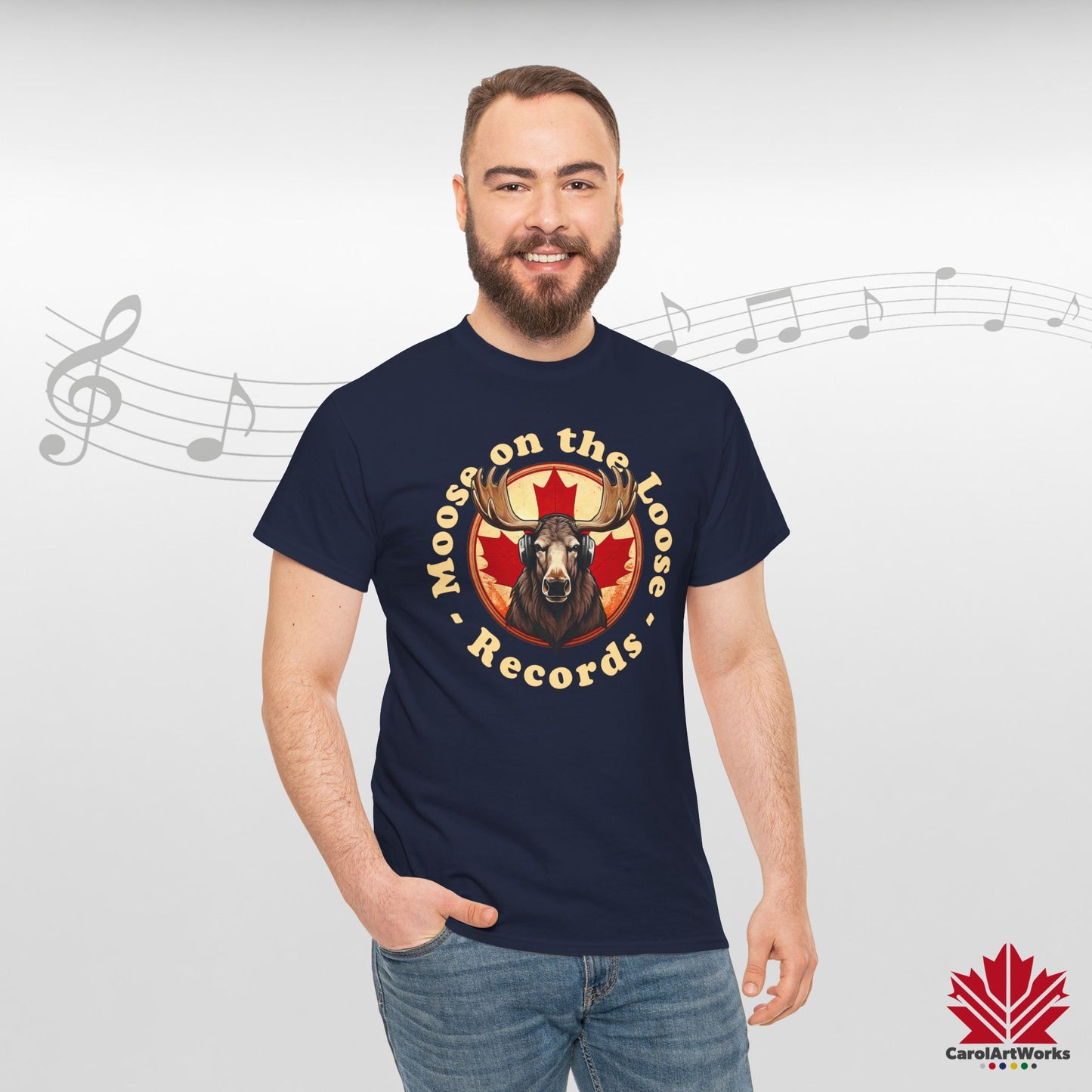 "Moose on the Loose Records" Classic Cotton Tee - Wear the Sound of Canada