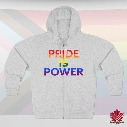La fierté, c'est le pouvoir – Sweat-shirt zippé Pride avec couleur et voix