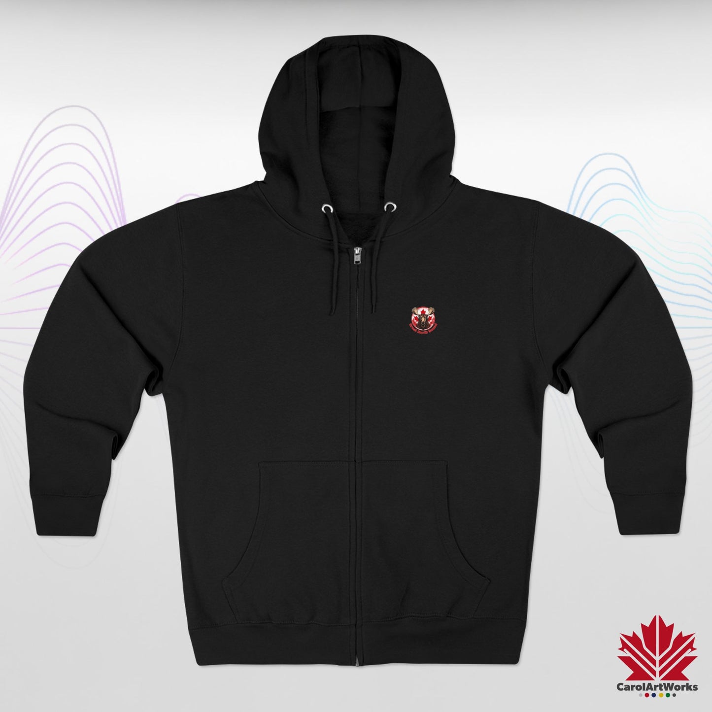 "Great North Sound" Moose and Music Unisex Zip Hoodie