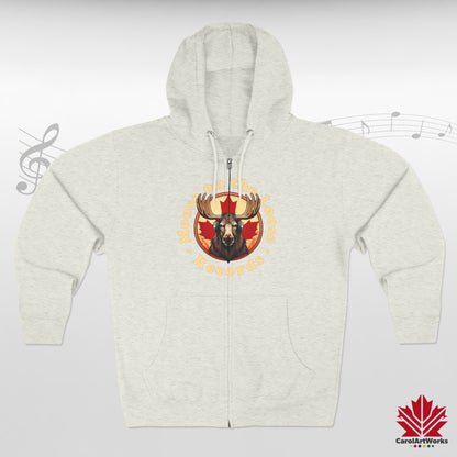 "Moose on the Loose Records" Unisex Zip Hoodie - Cozy and Stylish for Music Lovers