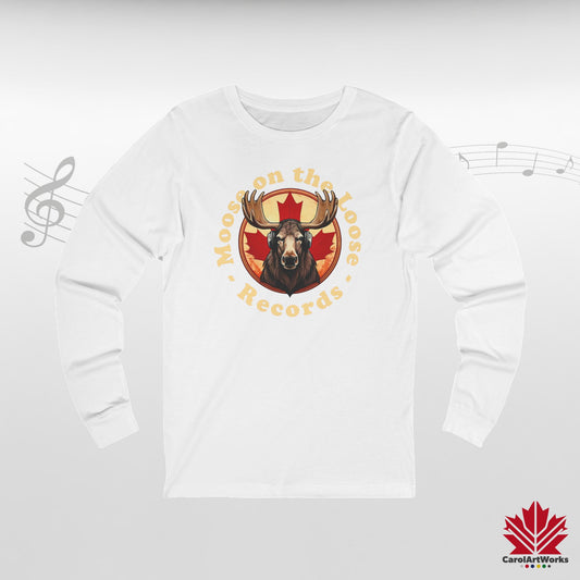 “Moose on the Loose Records” Long Sleeve Tee – Classic Style with a Canadian Rhythm