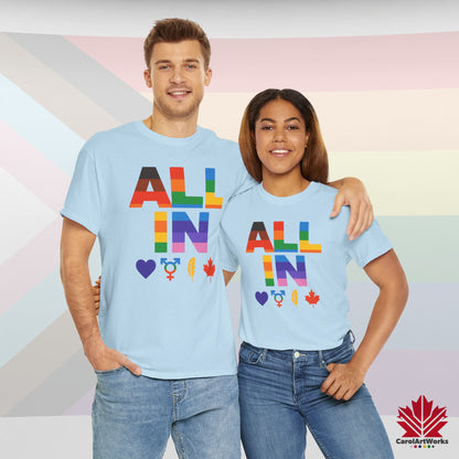 ALL IN Heart. Voice. Pride. - Unisex Pride Shirt - Colors of Us