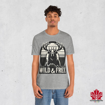 “Wild & Free” Unisex Short Sleeve Tee – Nature Inspired Graphic T-Shirt