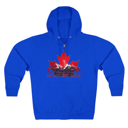Sweat à capuche unisexe zippé « Le Canada n'est pas à vendre » – Feuille d'érable rouge et montagnes, sweat-shirt confortable et élégant pour les fiers Canadiens