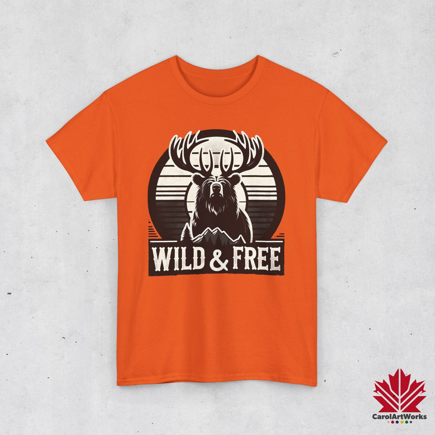 “Wild & Free” Unisex Cotton Tee – Nature Inspired Graphic T-Shirt