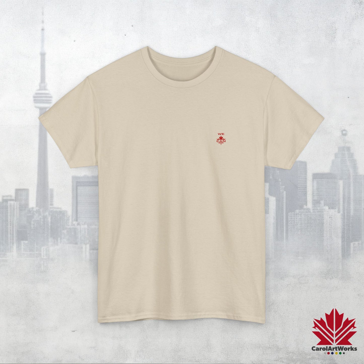 “WE CAN” with Maple Leaf Unisex Cotton Tee – Casual Comfort for Every Occasion