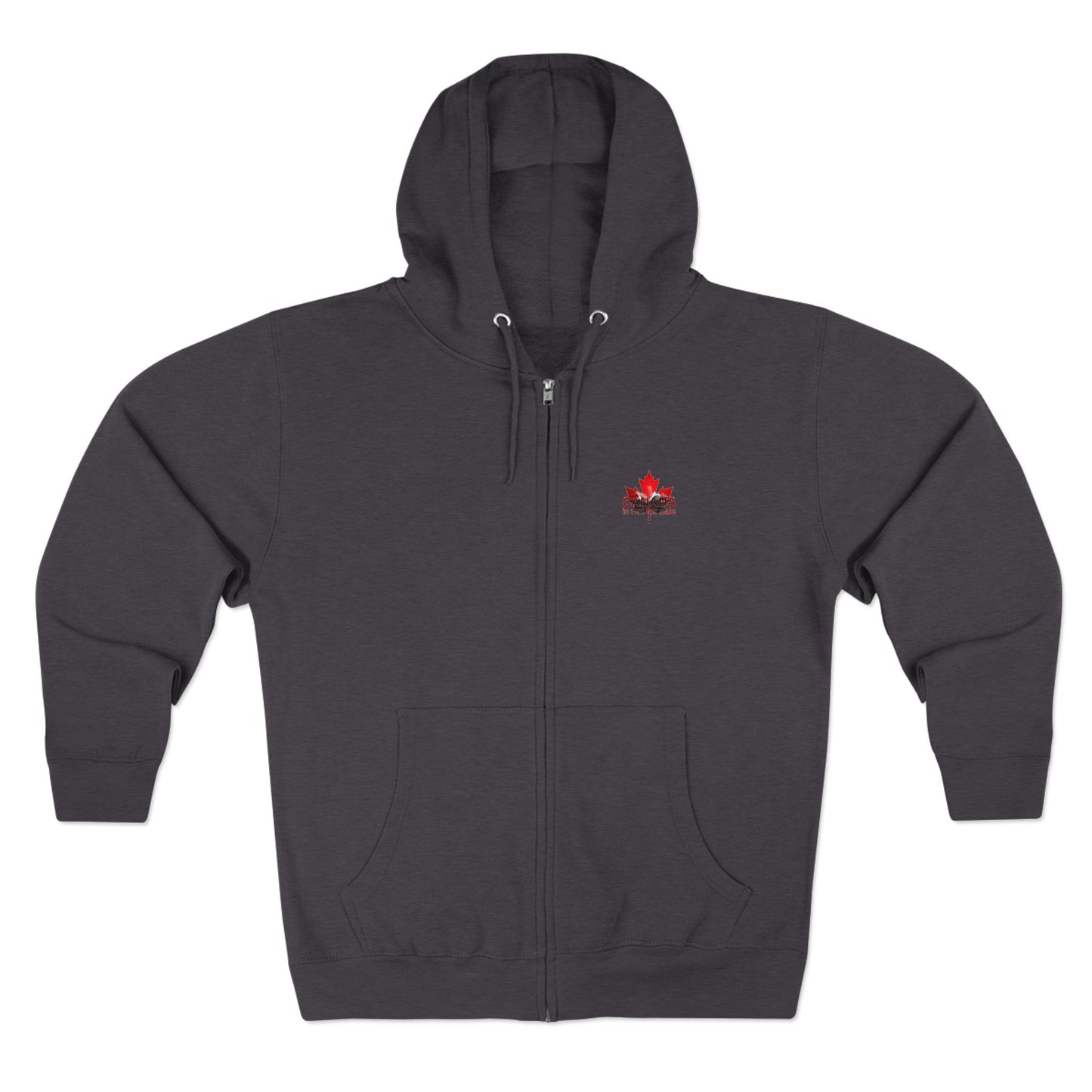 Sweat à capuche unisexe zippé « Le Canada n'est pas à vendre » – Feuille d'érable rouge et montagnes, sweat-shirt confortable et élégant pour les fiers Canadiens