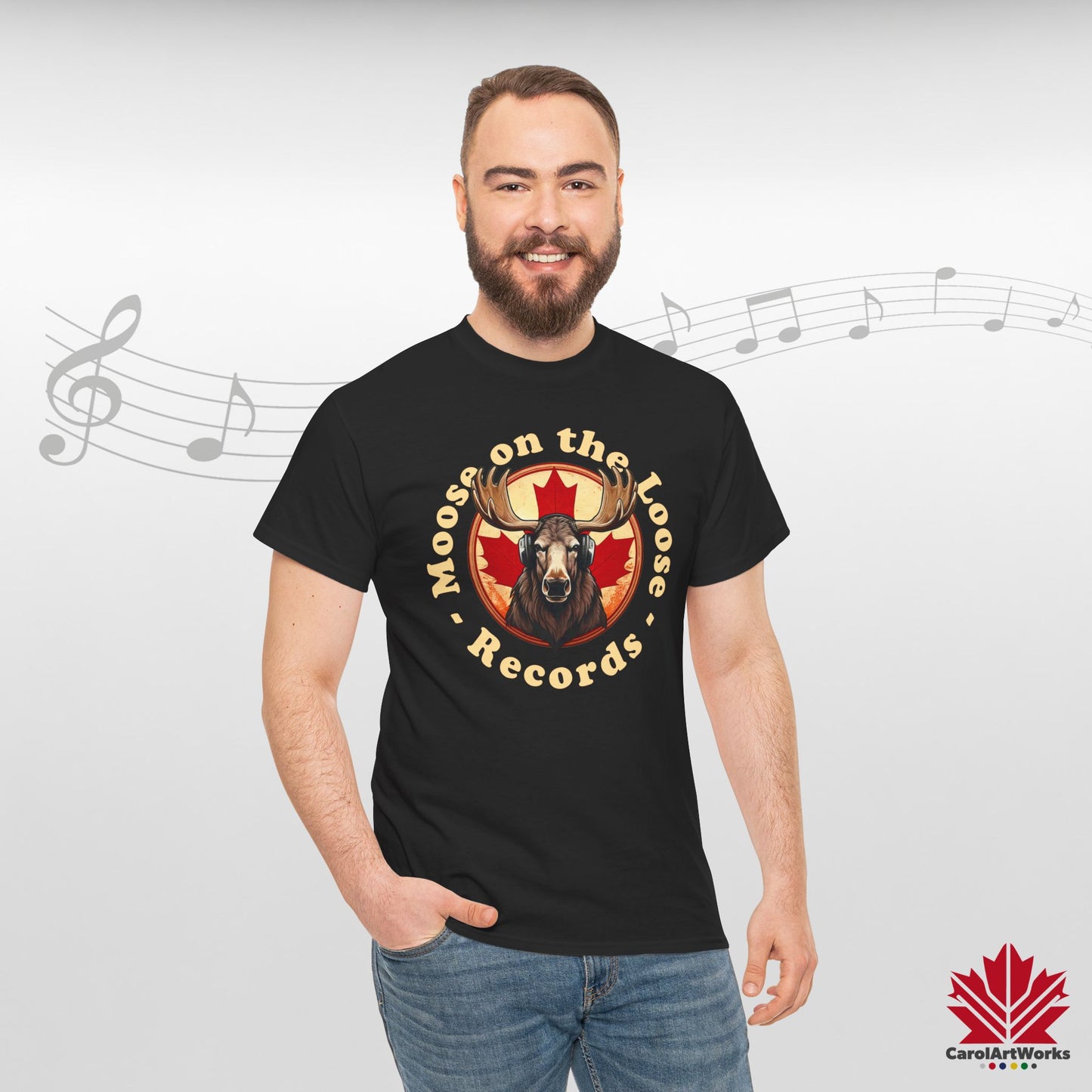 "Moose on the Loose Records" Classic Cotton Tee - Wear the Sound of Canada