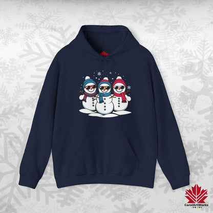Cool Snow Squad Hoodie | Funny Snowman Christmas Hoodie | Canadian Fleece Hoodie – Premium Cotton Blend