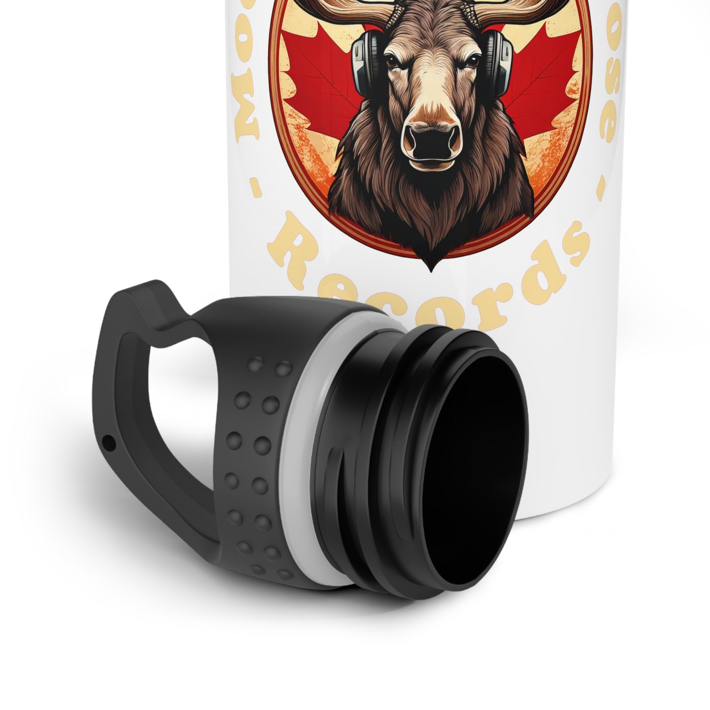 "Moose on the Loose Records" Stainless Steel Bottle - Take the Beat Wherever You Go