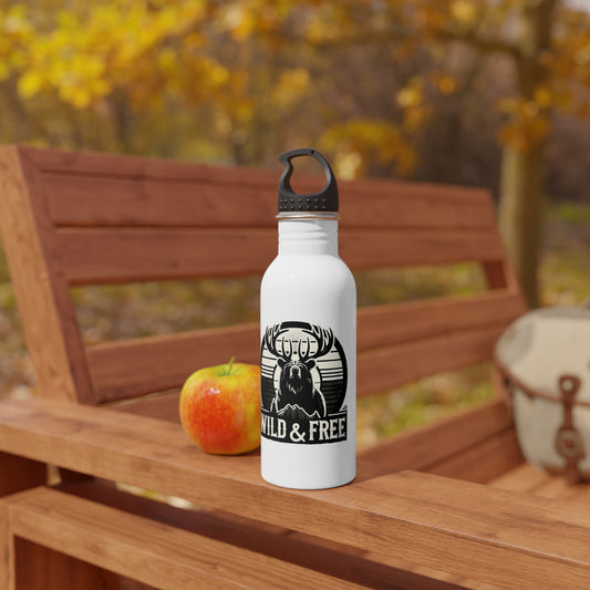 "Wild & Free" Stainless Steel Water Bottle - Adventure & Nature Inspired Drinkware