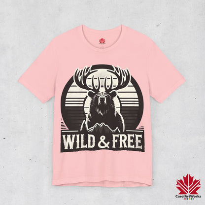 “Wild & Free” Unisex Short Sleeve Tee – Nature Inspired Graphic T-Shirt