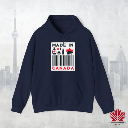 Sweat à capuche unisexe « Fabriqué au Canada » – Minimaliste, ludique et fier