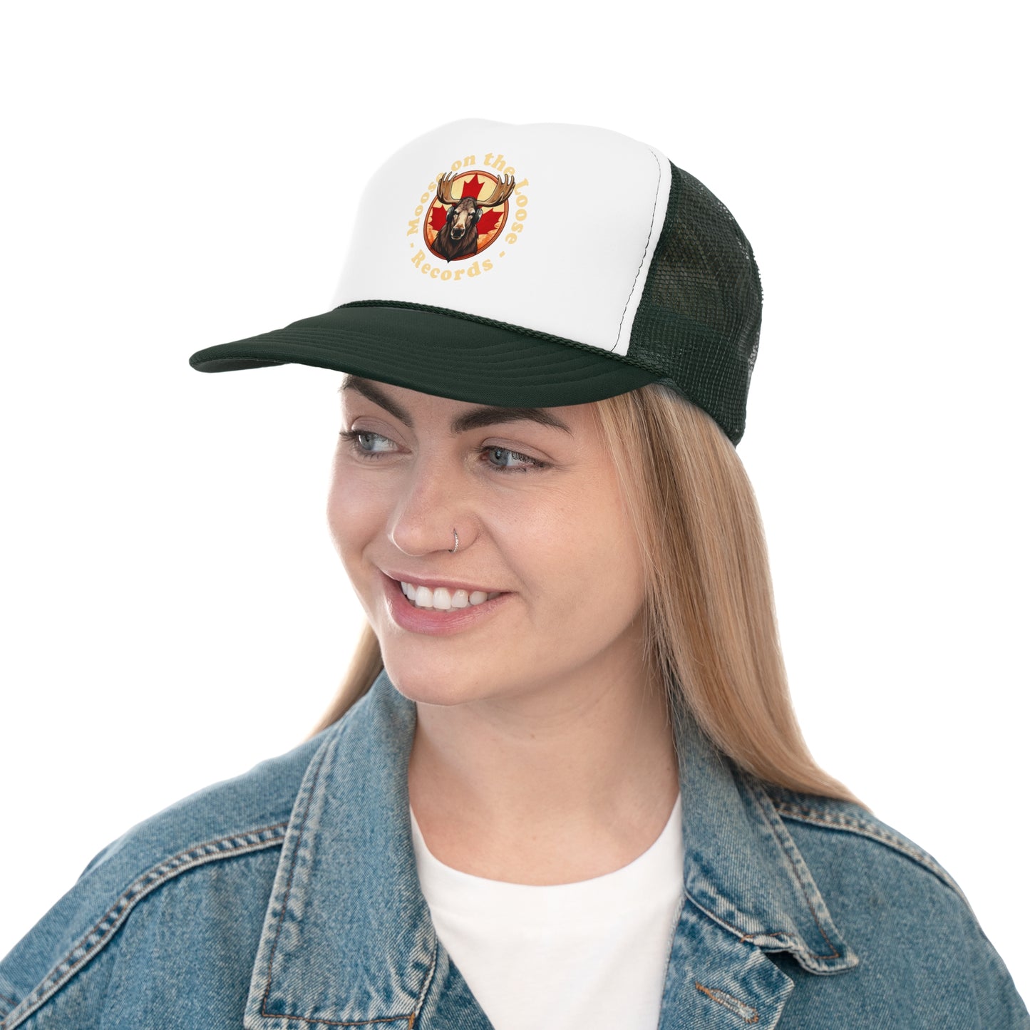 “Moose on the Loose Records” Trucker Hat – Musical Retro Style Hat