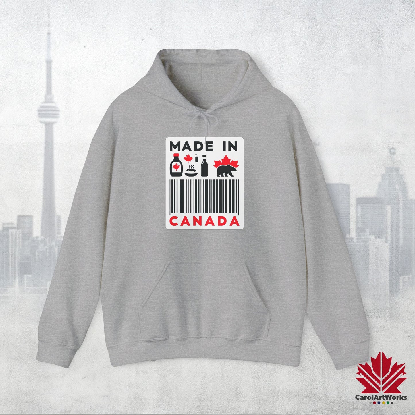 Sweat à capuche unisexe « Fabriqué au Canada » – Minimaliste, ludique et fier